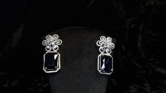 Royal Violet Crystal Drop Earrings