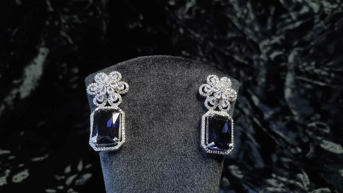 Royal Violet Crystal Drop Earrings